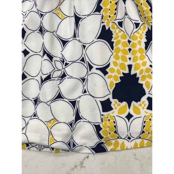 GAP Casual Knit A Line Dress Pockets Lined Elastic Waist Navy White Yellow Sz XS - Picture 11 of 11